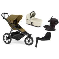 Trio Thule Urban Glide 3 Nutria con navicella Soft beige e seggiolino auto Maple Black