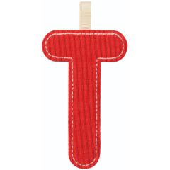 Lettera Lilliputiens T in tessuto fosforescente Rosso