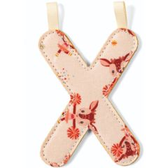 Lettera Lilliputiens P in tessuto fosforescente Ocra / Fantasia