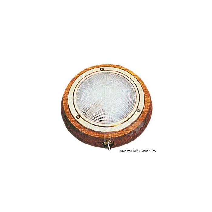 Plafoniera ottone e teak 145 mm