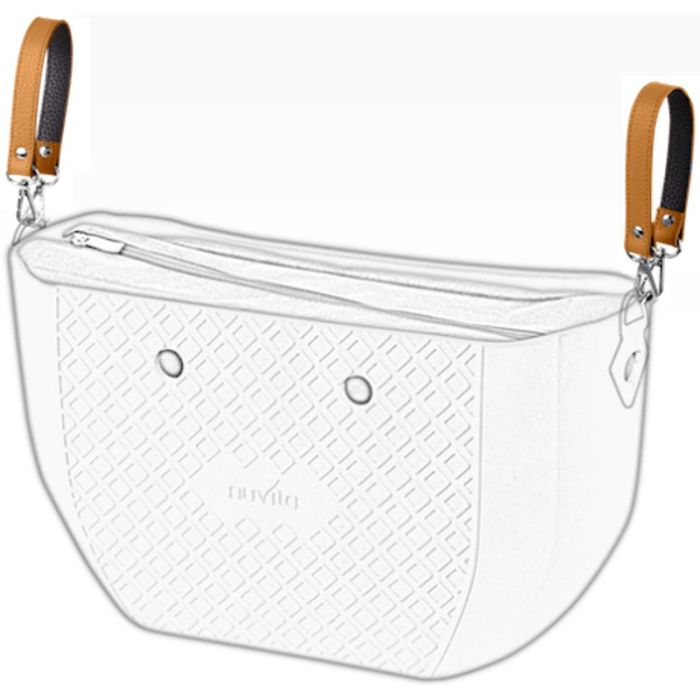 Ganci passeggino in vera pelle Camel per borsa MyMIA Ganci passeggino in vera pelle Camel per borsa MyMIA