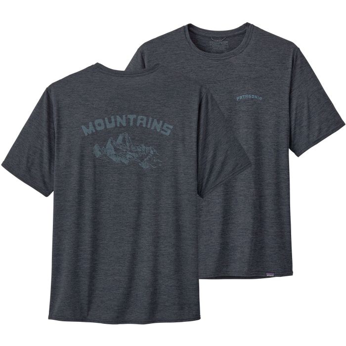 Maglia da uomo Capilene® Cool Daily Graphic Playlands Mountains / Smolder Blue X-Dye Maglia da uomo Capilene® Cool Daily Graphic Playlands Mountains / Smolder Blue X-Dye