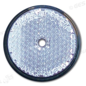 Catadiottro tondo GES Ø 60 mm con foro centrale bianco