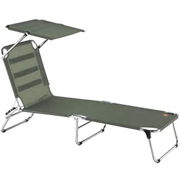 Lettino Fiam Amigo 40+ Sage Green con parasole