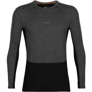 Maglia termica da uomo Icebreaker 200 ZoneKnit™ Jet heather / Black