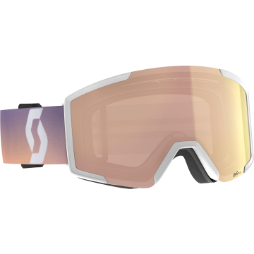 Maschera da sci Scott Shield white / soft pink / AMP rose chrome S2