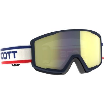 Maschera da sci Scott Factor Pro Beige / Blue / Enhancer yellow chrome