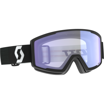 Maschera da sci Scott Factor Pro mineral black / white / AMP illuminator blue chrome S1