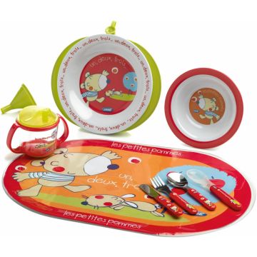 Set stoviglie con piatto termico