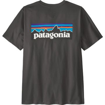 Maglia da uomo Patagonia P-6 Logo Responsibili-Tee® Ink Black