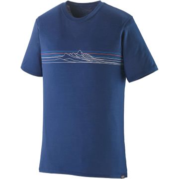 Maglia da uomo Patagonia Capilene® Cool Merino Graphic Shirt Strata Stripe: Clement Blue