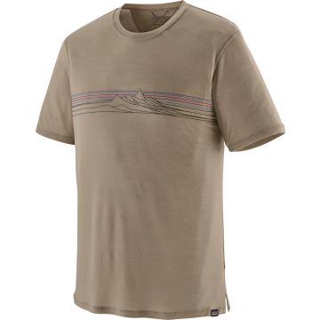 Maglia da uomo Patagonia Capilene® Cool Merino Graphic Shirt Strata Stripe: Seabird Grey