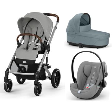 Trio Cybex Balios S Lux Stone Grey con navicella Cot S e seggiolino Cloud G i-Size