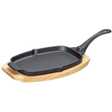 Padella grill Küchenprofi con supporto in legno 33x21x4 cm