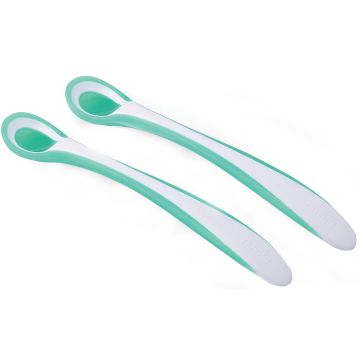Set di cucchiai termosensibili Nuvita Easy Eating Verde (2 pezzi)