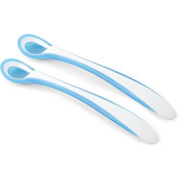  Set di cucchiai termosensibili Nuvita Easy Eating Blu (2 pezzi)
