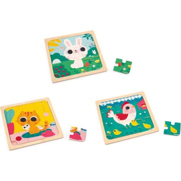 Set di 3 puzzle Janod "Trio"