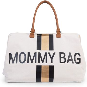 Borsa fasciatoio Childhome Mommy Bag Righe Nero / Oro