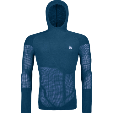 Maglia intima da uomo Ortovox Merino Thermovent Hoody Petrol Blue