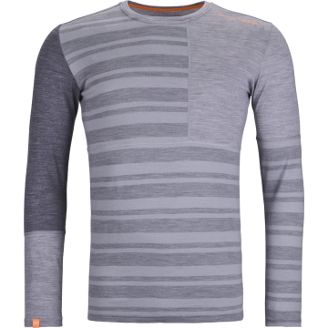 Maglia termica da uomo Ortovox 185 Rock'n'Wool Long Sleeve Grey blend