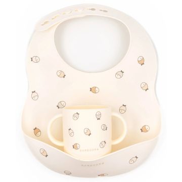 Bavaglino Bamboom in silicone con tazza Fishes (242)
