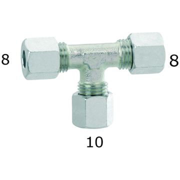 Raccordo a T in acciaio zincato per impianti a gas 5 pezzi