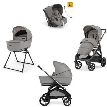  Trio Inglesina Aptica System Quattro Platinum grey con telaio Litio Black, seggiolino auto Darwin Infant Recline