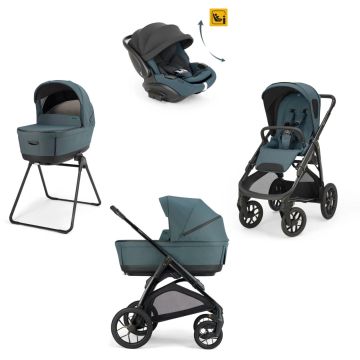 Trio Inglesina Aptica XT System Quattro con telaio Total Black e seggiolino auto Darwin Infant Recline EVO Himalaya Blue 2026