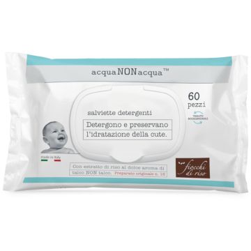 Salviettine detergenti Fiocchi di Riso Acqua non Acqua (60 pezzi)
