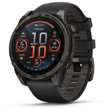 Orologio GPS Garmin Fēnix® 8 Amoled Sapphire, Titanio, Carbon Gray DLC & Black