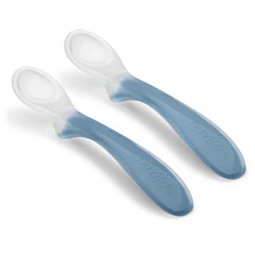 Set di cucchiai Nuvita Easy Eating Powder Blue (2 pezzi)