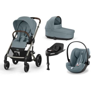 Trio Cybex Balios S Lux Stormy Blue con navicella Cot S e seggiolino Cloud G i-Size e base isofix