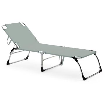 Lettino Fiam Amigo XXL Sage Green con telaio alluminio