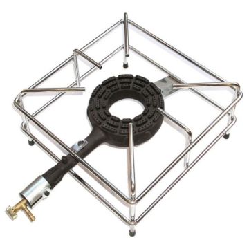 Fornello a 1 fuoco Boldrin con telaio in acciaio inox 40x40