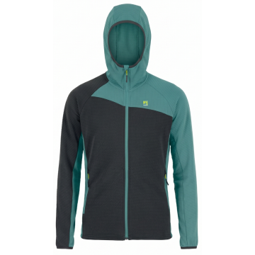 Pile da uomo Karpos Averau Full-Zip Hoodie Fleece Woodl.Gray/Mineral Blue