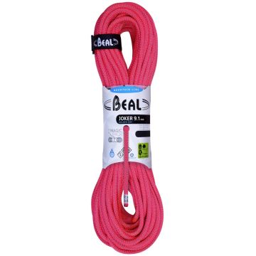 Corda da arrampicata Beal Joker 9.1 mm Golden Dry 50 m Orange 