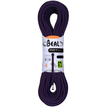 Corda da arrampicata Beal Joker 9.1 mm Dry Cover x 60 m Purple