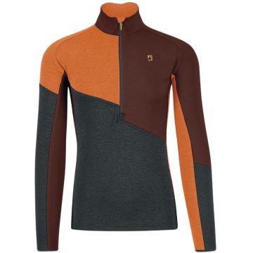 Pile da uomo Karpos Federa Half-Zip Woodl.Gray / Mahogany / Vibr.Orang