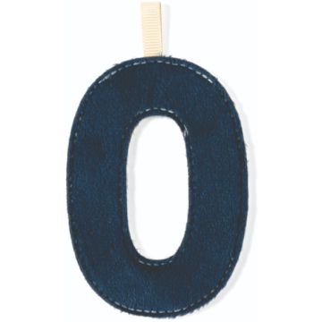 Lettera Lilliputiens O in tessuto fosforescente Blu