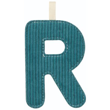 Lettera Lilliputiens R in tessuto fosforescente Verde-blu