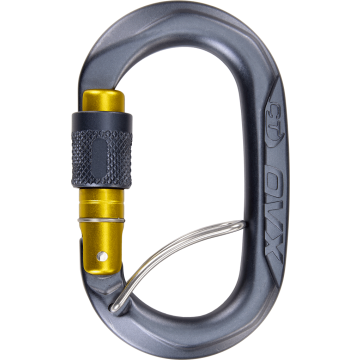 Moschettone Climbing Technology OVX SGL Antracite / giallo senape