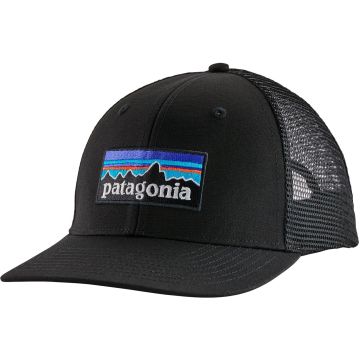 Cappello Patagonia P-6 Logo Trucker Black
