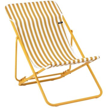Sedia a sdraio LaFuma Maxi Transat Airlon Giallo Rayure Miel-Miel