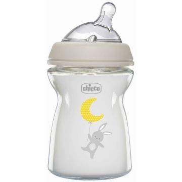 Biberon in vetro Chicco Natural Feeling 0m+ 250 ml con flusso lento