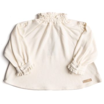 Camicia da bambina Bamboom collo arricciato Natural White (581)