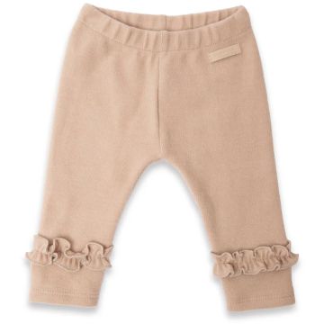 Leggings da bambina Bamboom con bordo volant Sand (10)