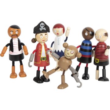 Set di 6 bambole pieghevoli Small Foot Pirati