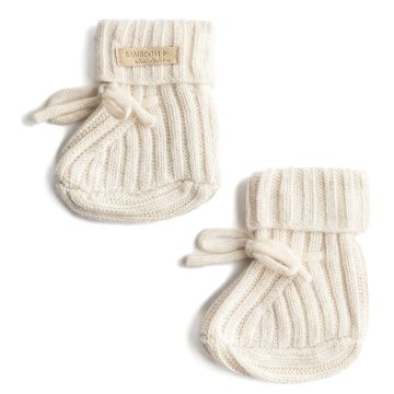 Babbucce Bamboom Knitted Cabel Warm White (345)