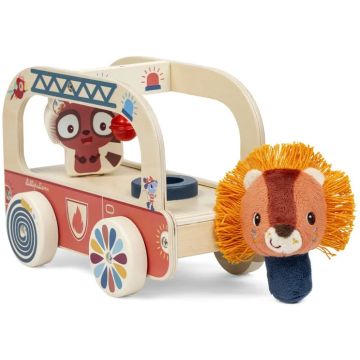 Camion dei pompieri di legno Lilliputiens Jack il leone