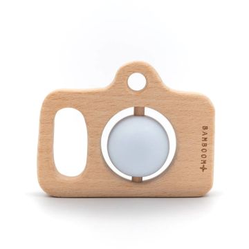 Fotocamera Bamboom Legno e Silicone Azzurro